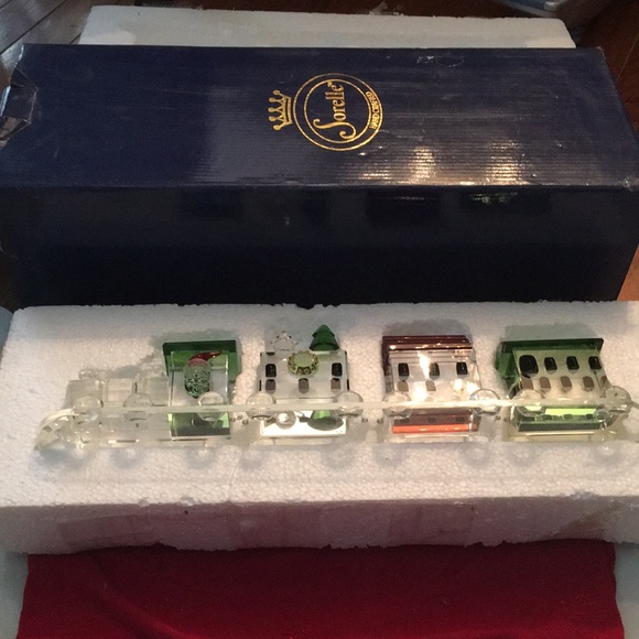 Vintage and new in box, Sorelle Handcrafted heavy Lucite Christmas train - Picture 2 of 11